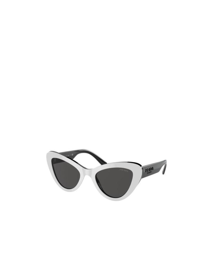 Prada Cat's Eye Frame Logo Sunglasses In Black