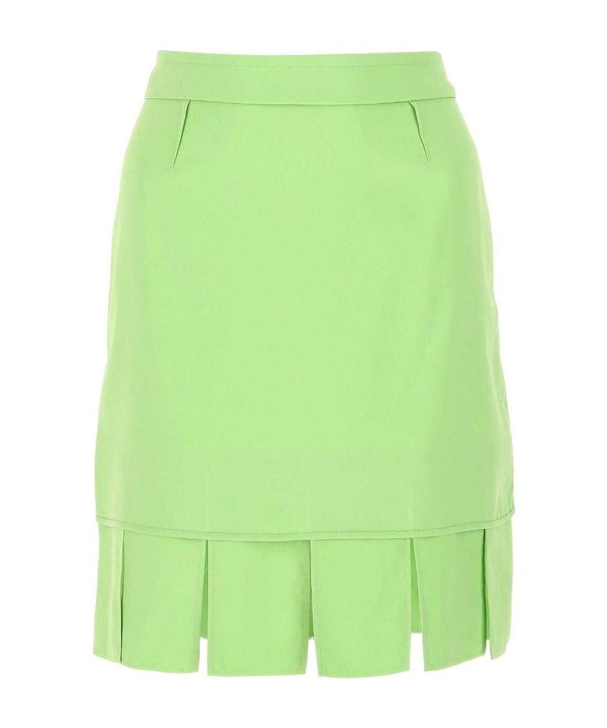 Bottega Veneta Pastel Green Stretch Viscose Miniskirt In Green