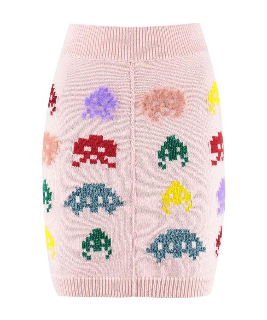 Stella Mccartney 'game On' Wool Blend Knit Skirt In Pink