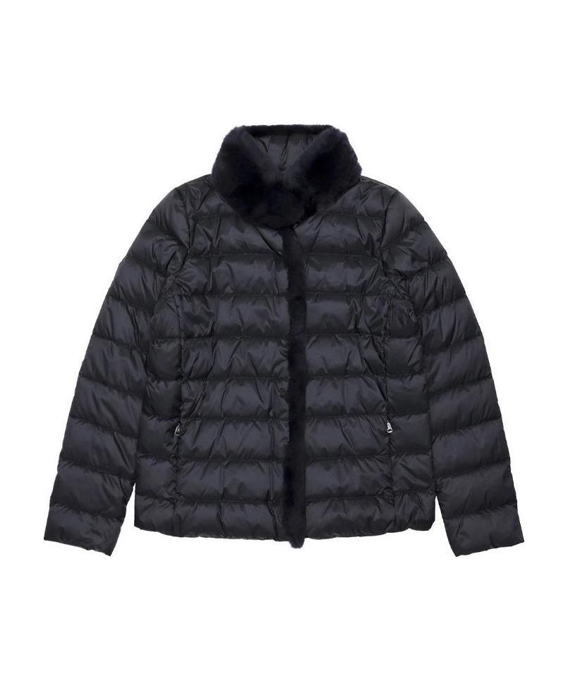 Weekend Max Mara Long-sleeved Down Jacket In Black