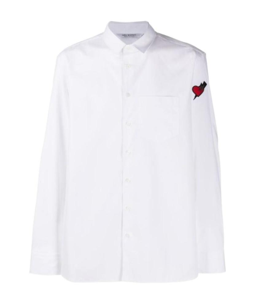 Neil Barrett Long-sleeved Lapel Shirt In White