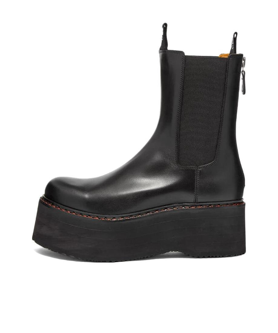 R13 Double Stack Platform Boots In Black