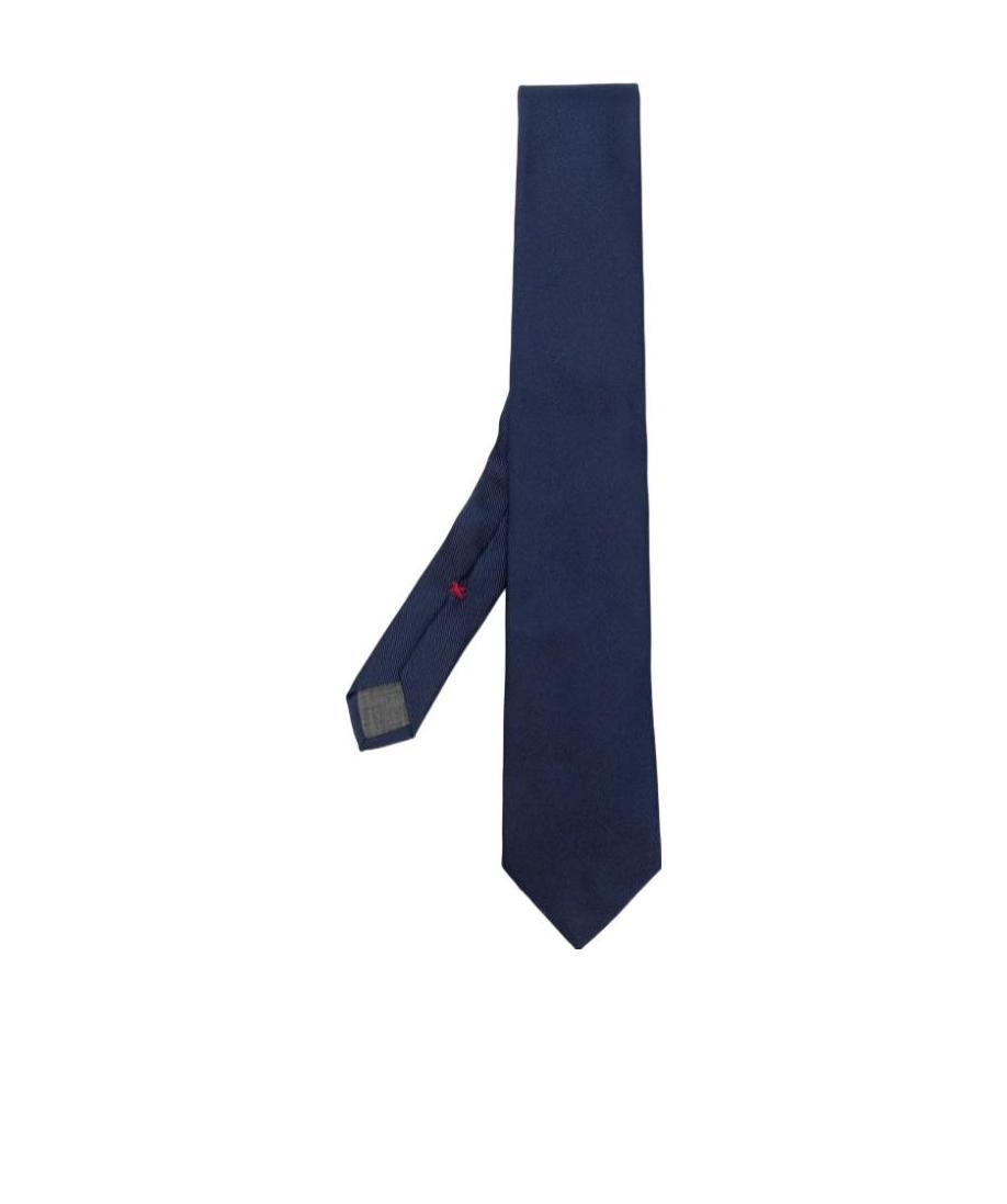 Brunello Cucinelli Satin-finish Pointed-tip Tie In Blue