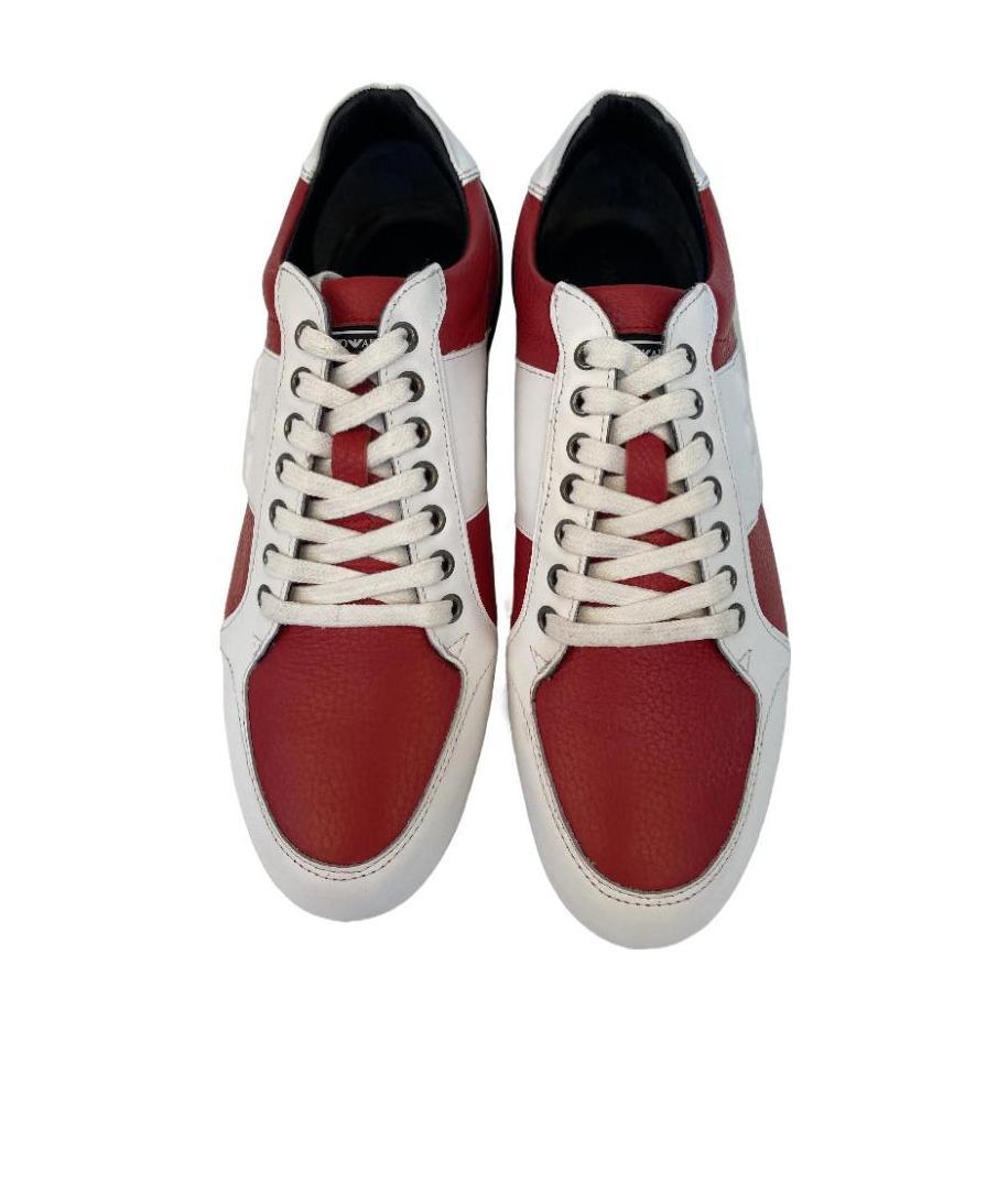 Emporio Armani Logo Details Casual Sports Shoes In Red