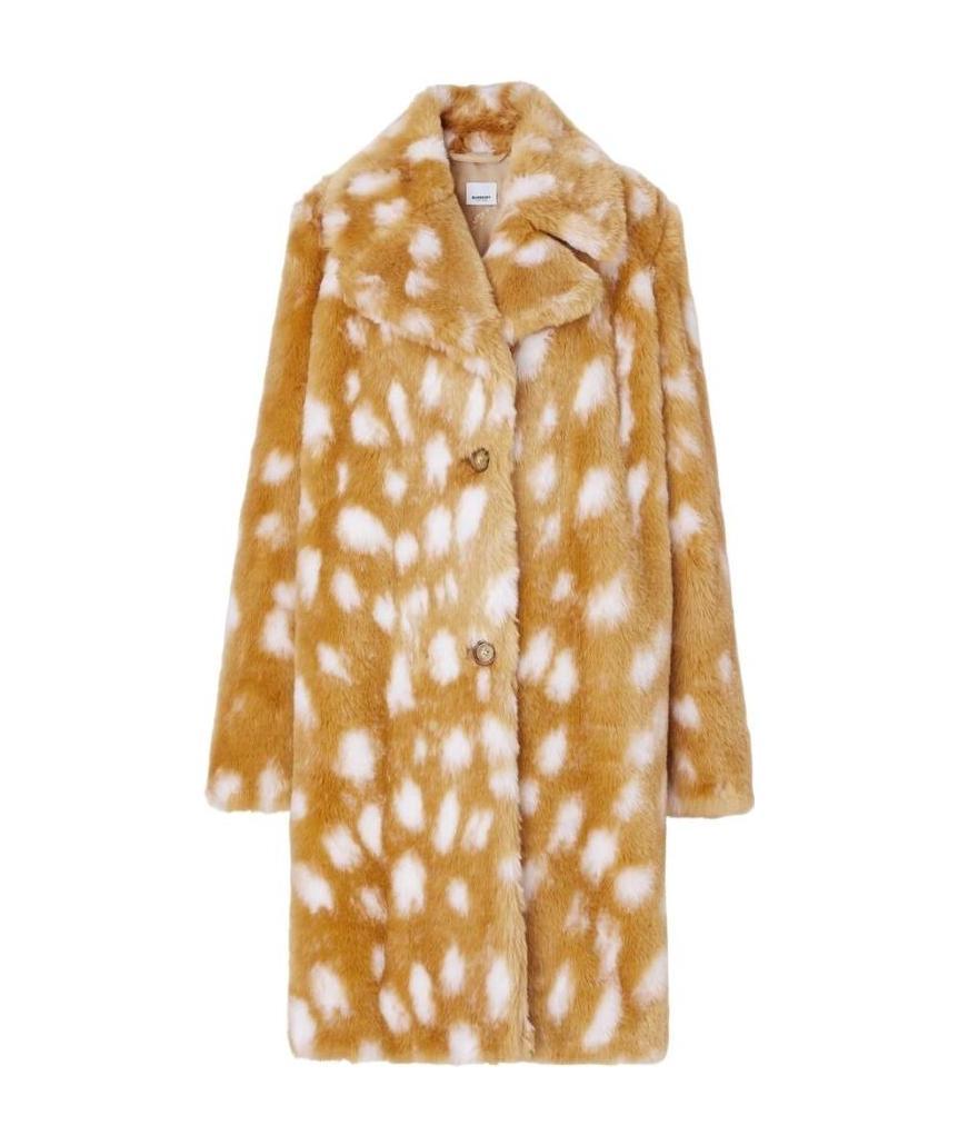 Burberry Faux Fur Coat In Nude