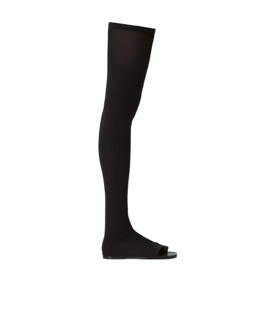 Burberry Ladies Black Marleyton Toe-ring Detail Over-the-knee Sock Boots In Black