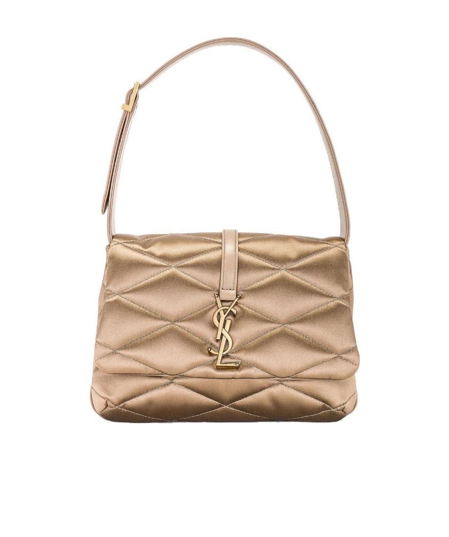 Saint Laurent Le 57 Logo Plaque Shoulder Bag In Nude