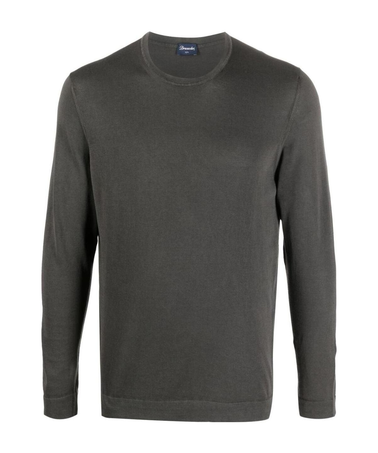 Drumohr Crew-neck Long-sleeved Top In Black
