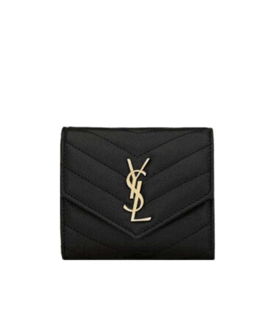 Saint Laurent Logo Lettering Wallet In Black