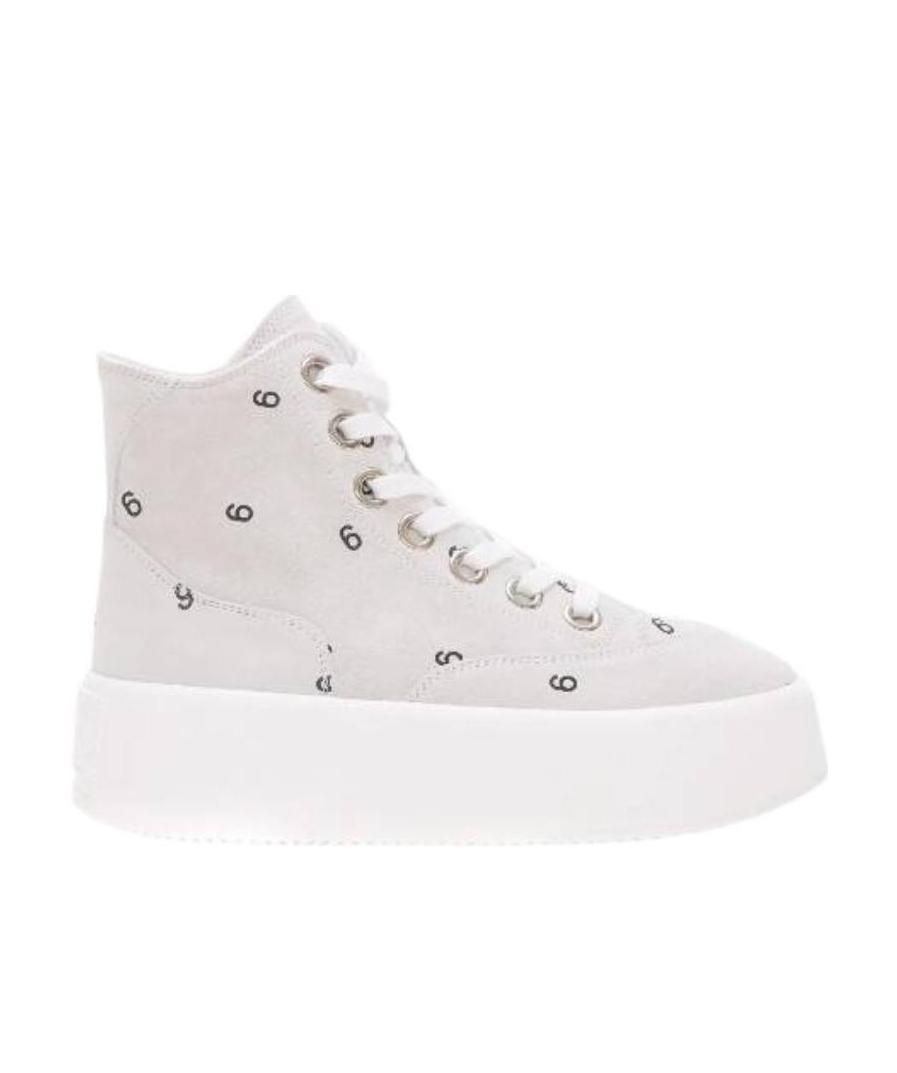 Mm6 Maison Margiela Logo Lace Up Casual Sports Shoes In White
