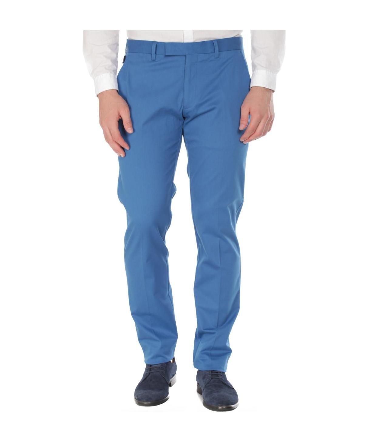 Shop Armani Collezioni Tapered Casual Pants In Blue