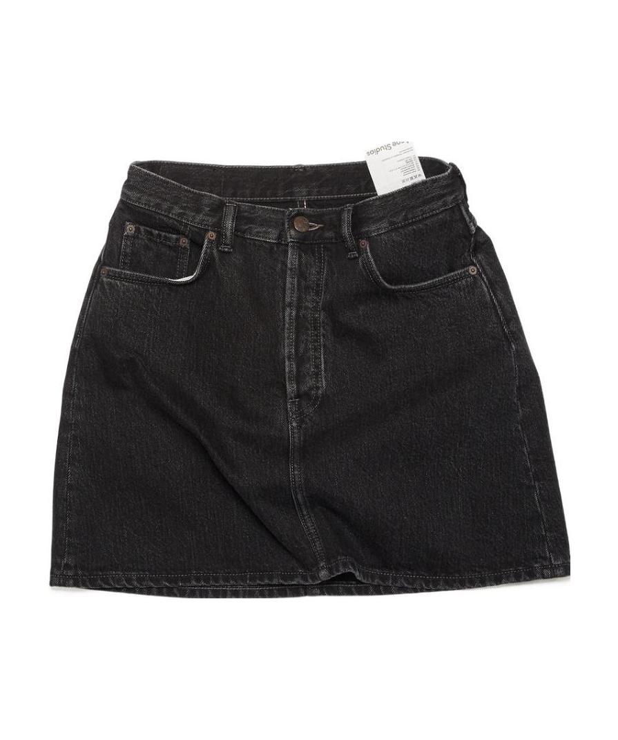 Acne Studios A-line Mini Denim Skirt In Black