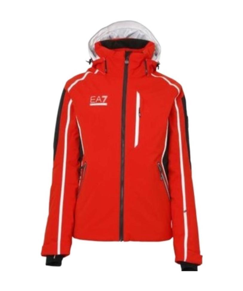 Ea7 Logo Details Casual Jacket In Red