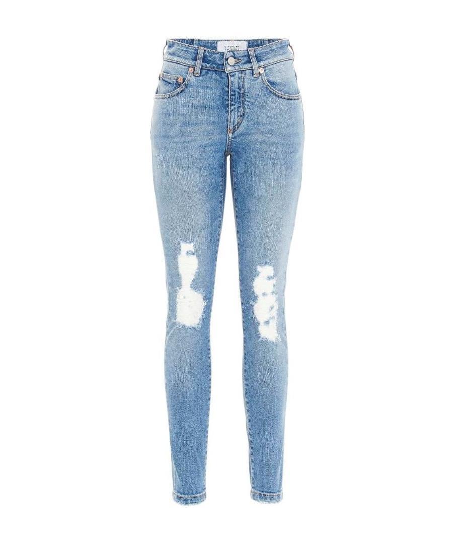 Givenchy Distressed Skinny Fit Jeans In Blue