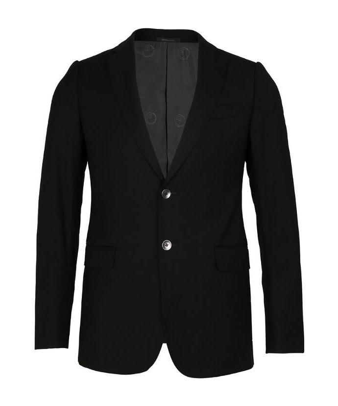Armani Collezioni Logo Suit Jacket In Black