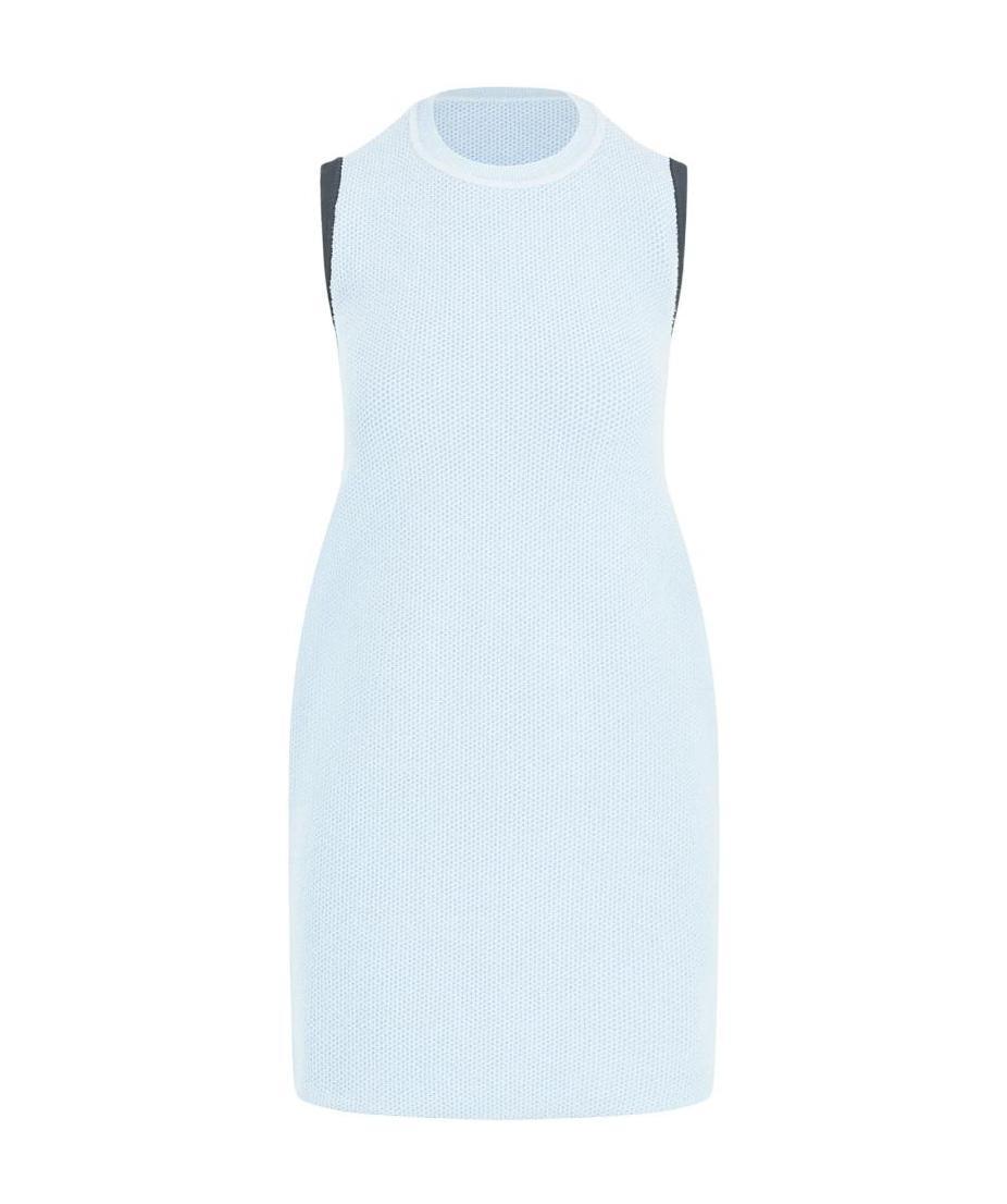 Jacquemus Sorbetto Contrast-trim Knitted Mini Dress In Blue