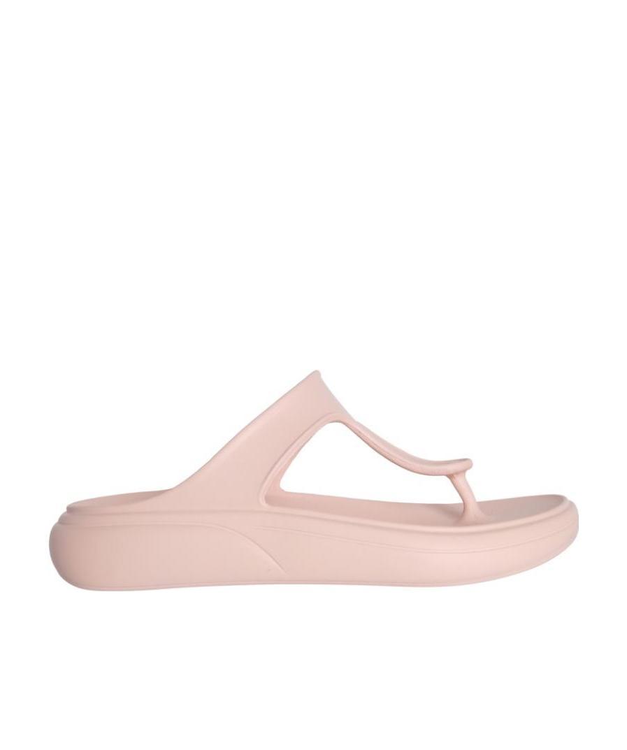 Stuart Weitzman Stuflex T-strap Slide Sandals In Nude