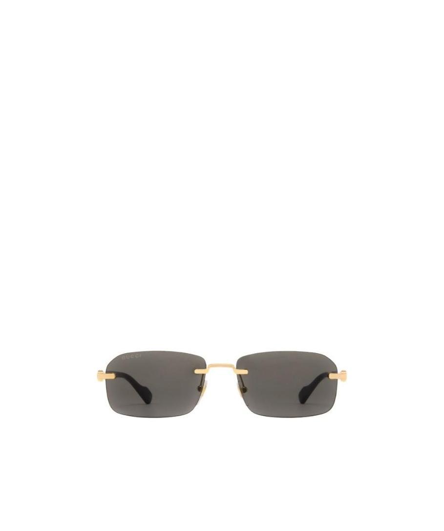 Gucci Curved Tips Frameless Sunglasses In Gray