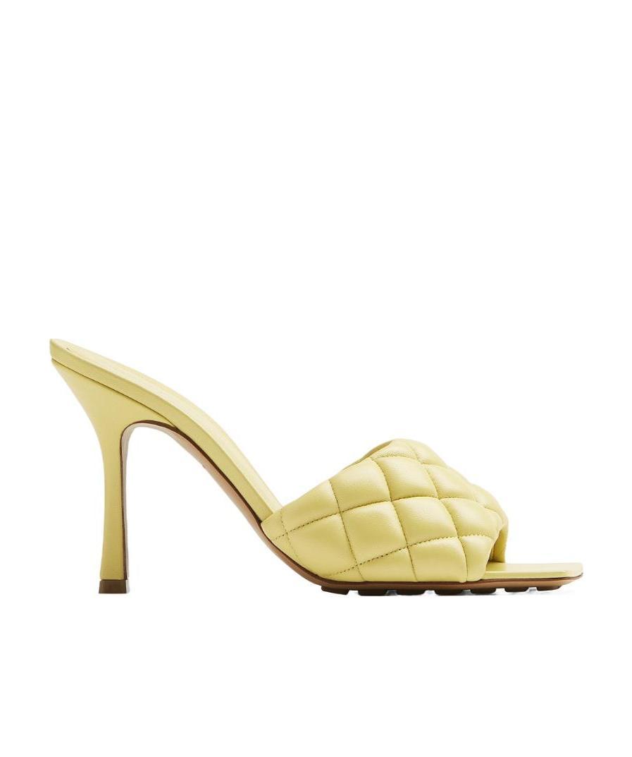 Bottega Veneta Womens Green Padded Quilted-leather Heeled Mules 5.5 In Nude