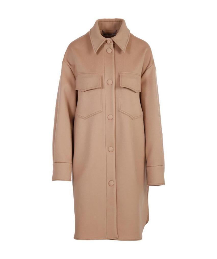 Stella Mccartney Kerry Wool Overshirt Coat In Brown
