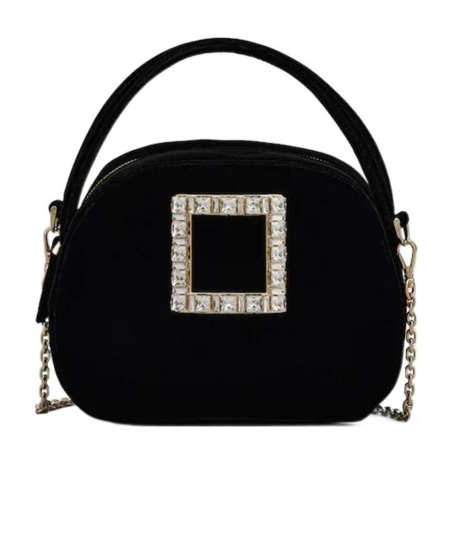 Roger Vivier Zipper Shoulder Bag In Black