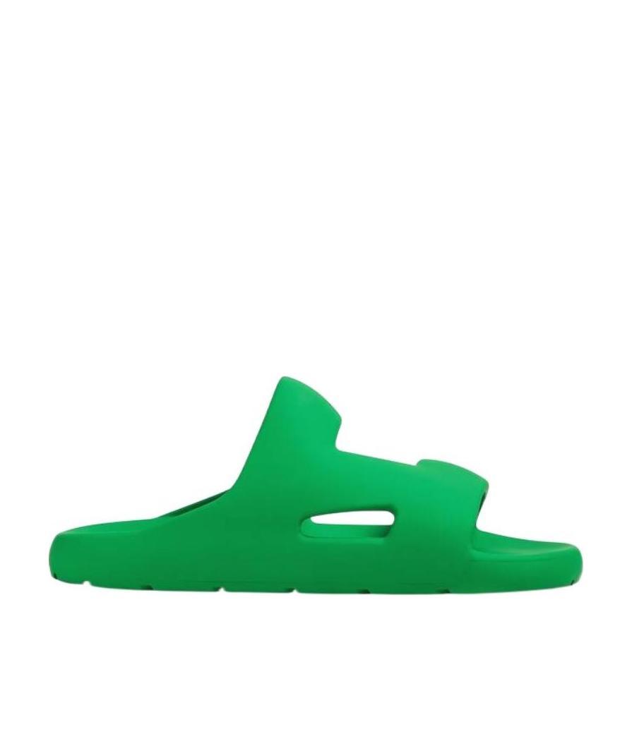 Bottega Veneta Band Cut-out Slides In Green