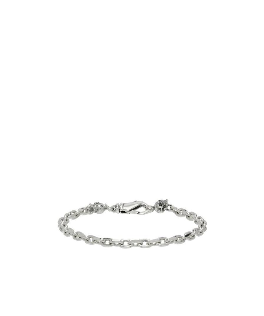 Emanuele Bicocchi Skull-charm Chain Bracelet In Gray