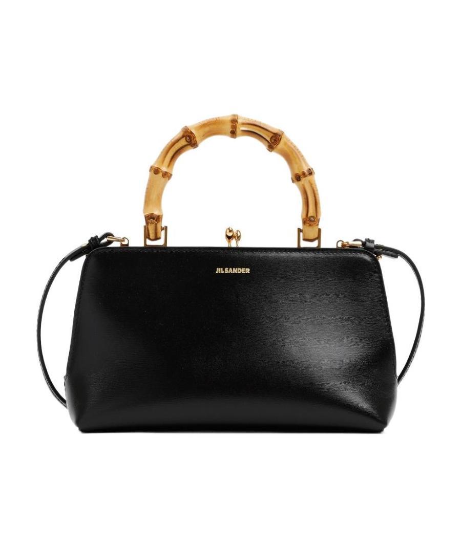 Jil Sander Goji Bamboo-handle Mini Bag In Black