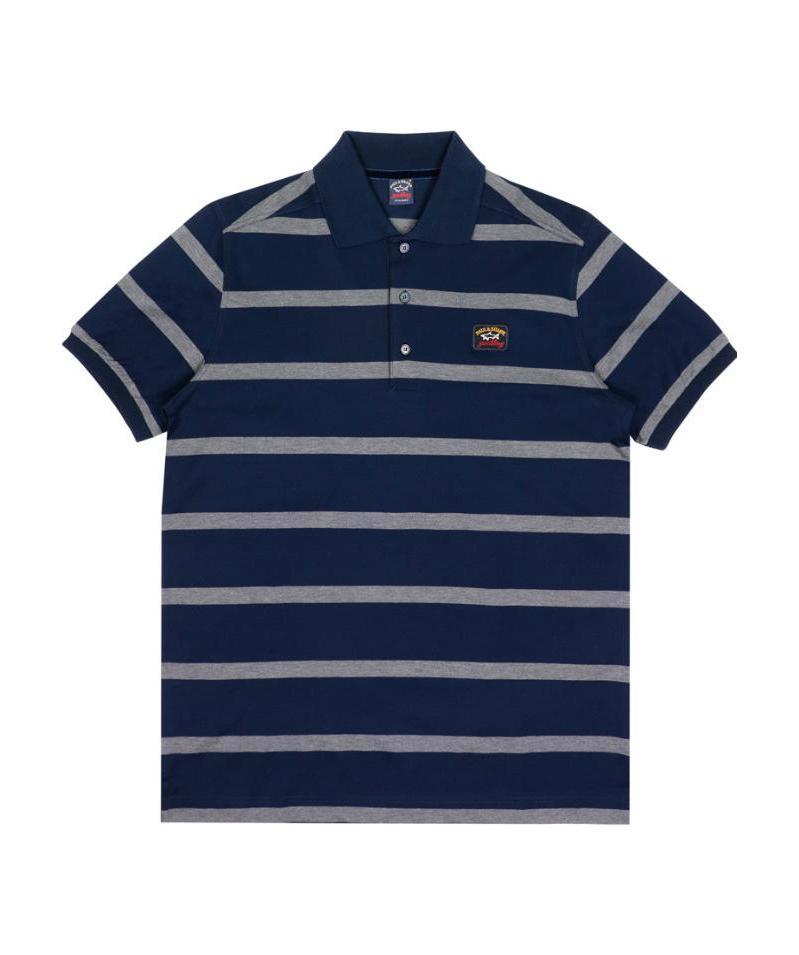 Paul & Shark Logo Sticker Polo Shirt In Black
