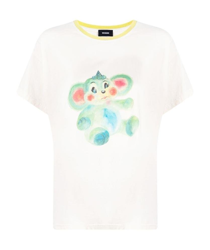We11 Done Bear Printed T-shirt In White