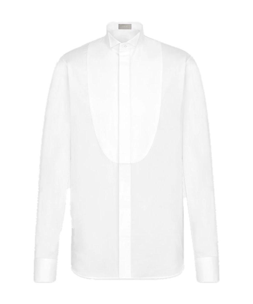 Dior Long-sleeved Tuxedo Shirt In White