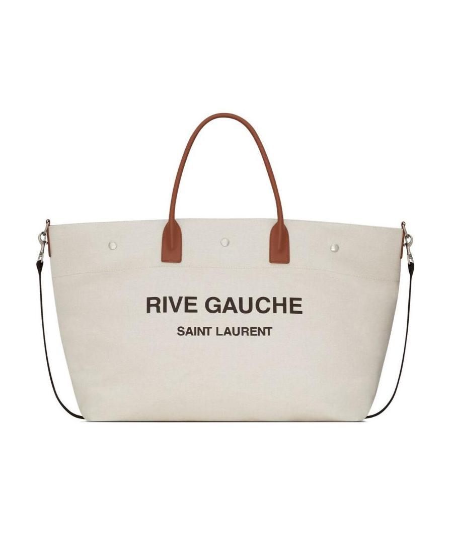 Saint Laurent Rive Gauche Maxi Tote Bag In White