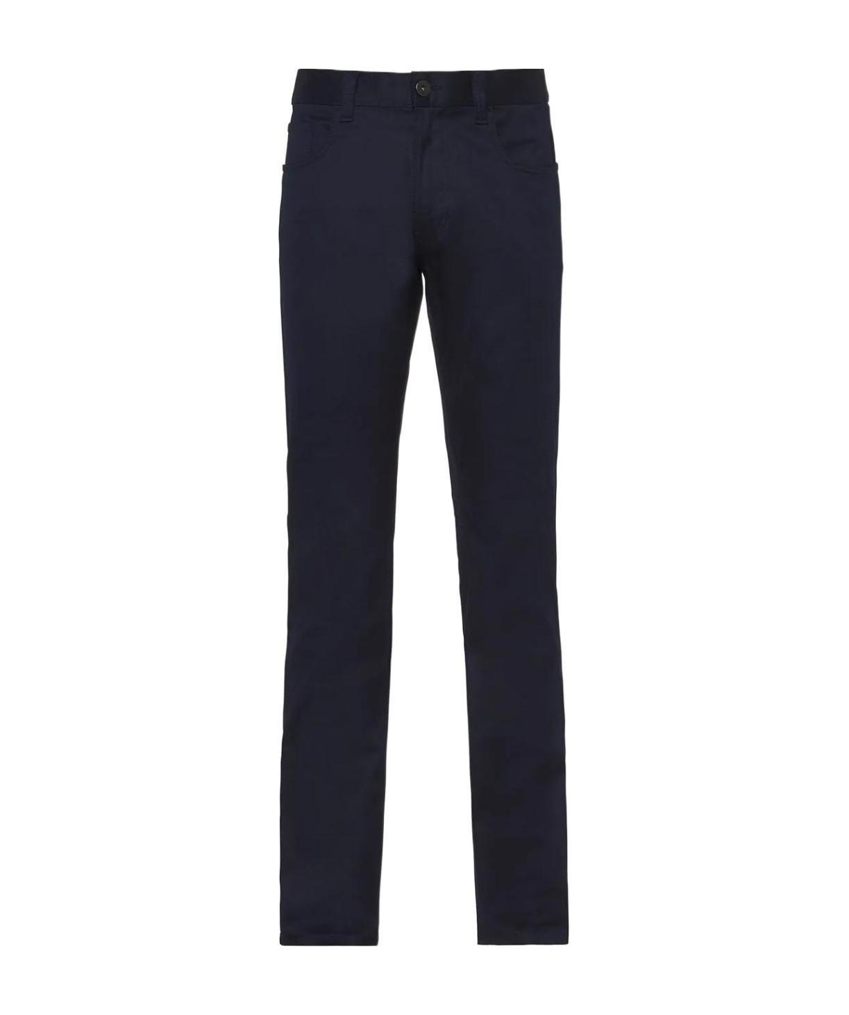 Prada Five-pocket-hose Aus Drillich-stretch In Navy Blue