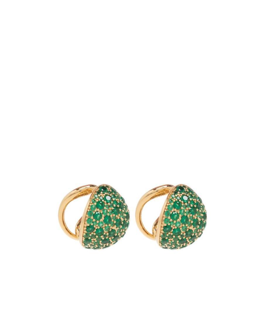 Bottega Veneta Coloured Logo Earrings In Green
