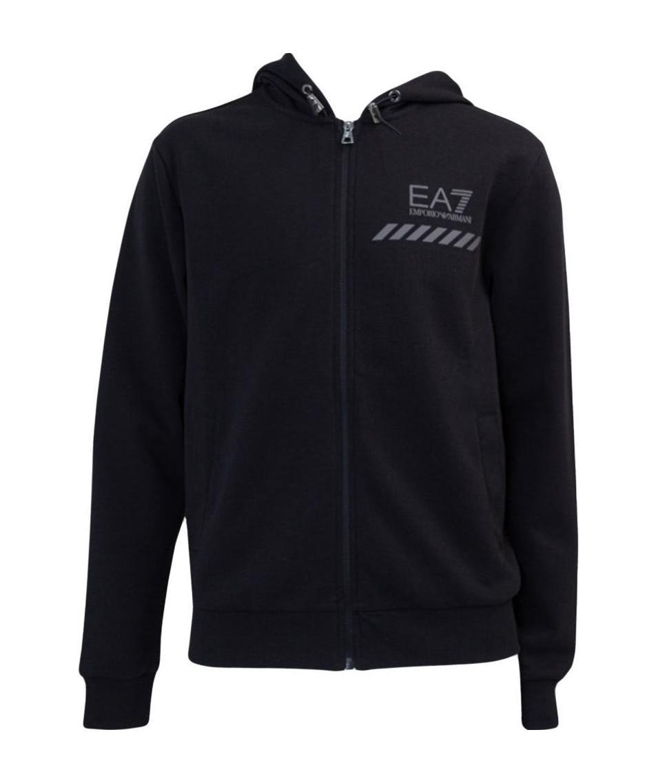 Ea7 Hooded Sports Jacket In Black