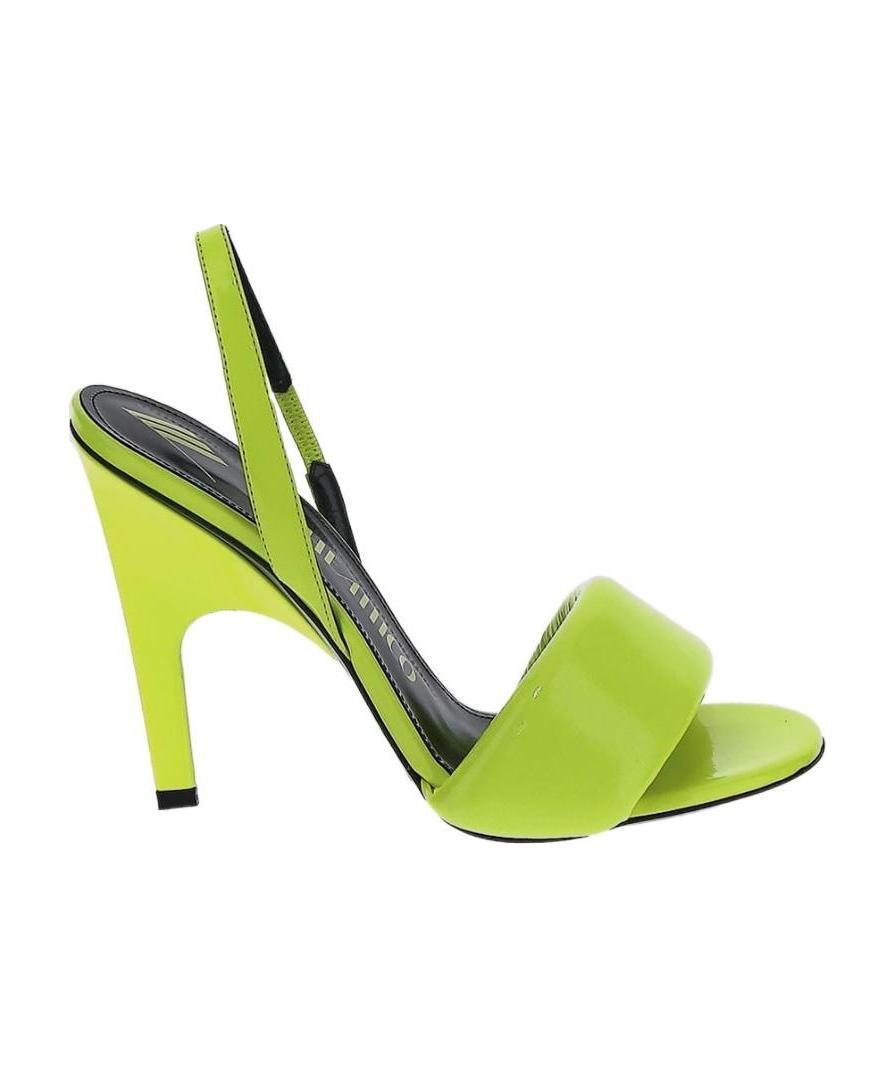 Attico Yellow Rem Heeled Sandals In Green