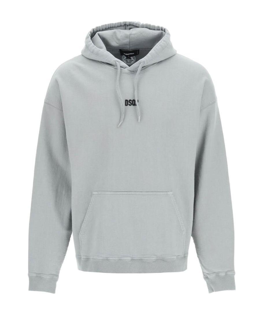 Dsquared2 Logo-print Pullover Hoodie In Gray