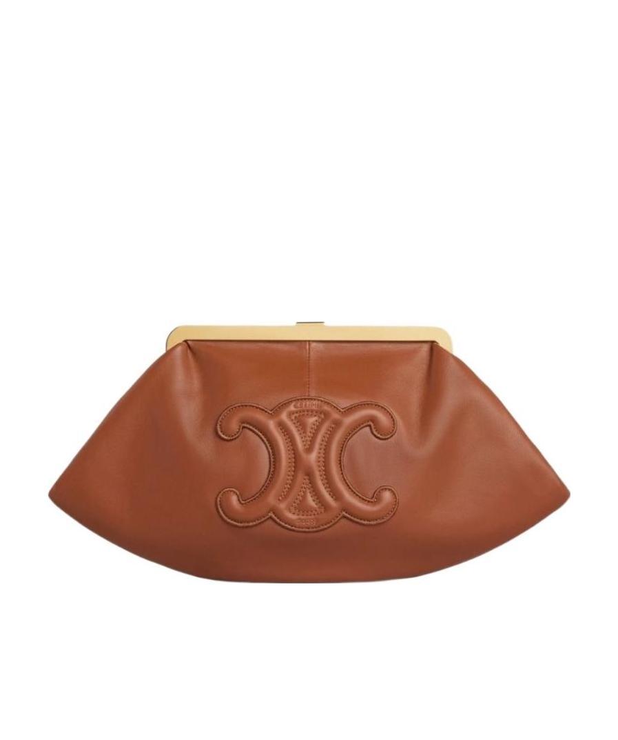 Celine Triomphe Smooth Sheep Leather Handbag In Brown