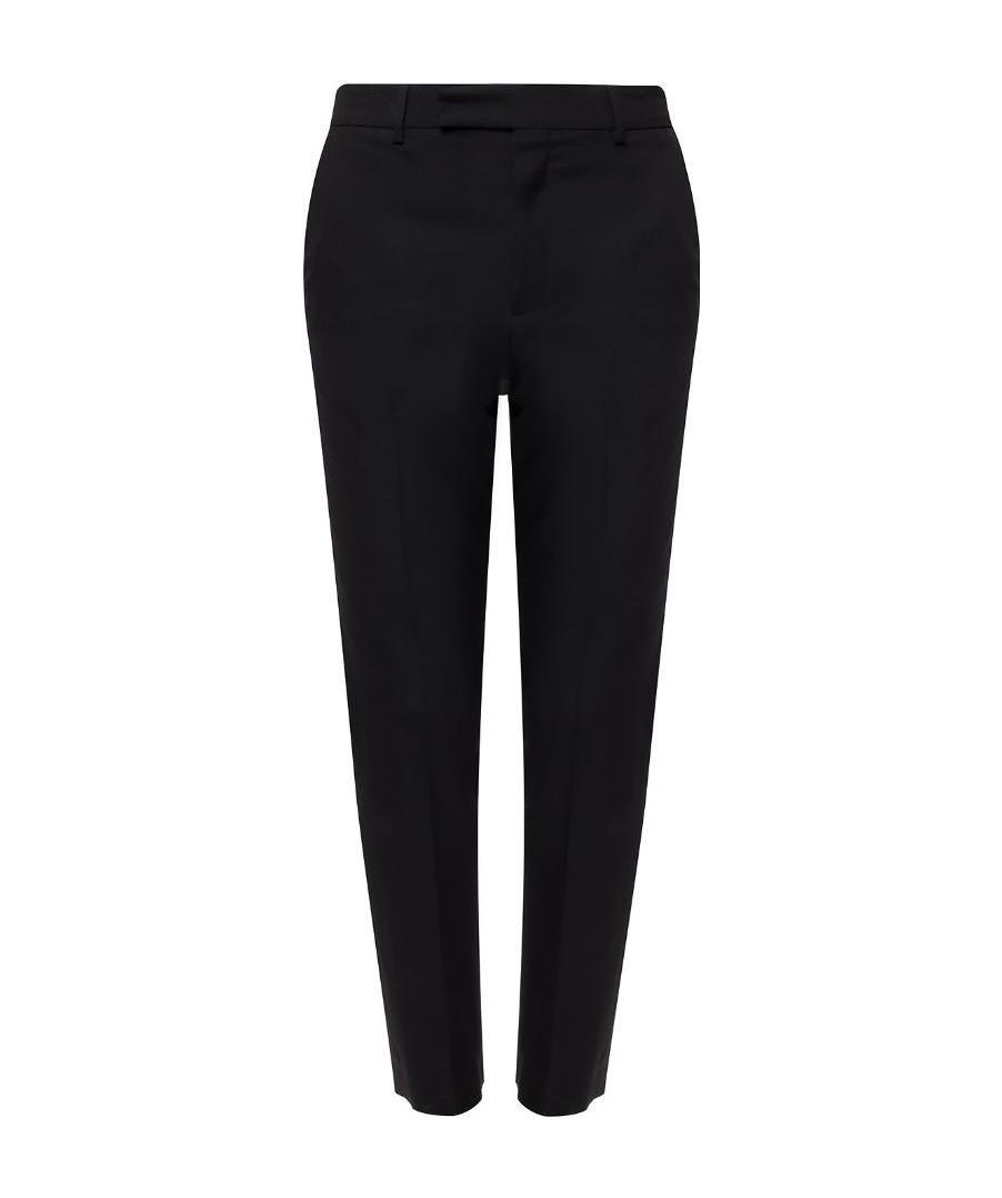 Celine Wool Pleated Casual Trousers In Black