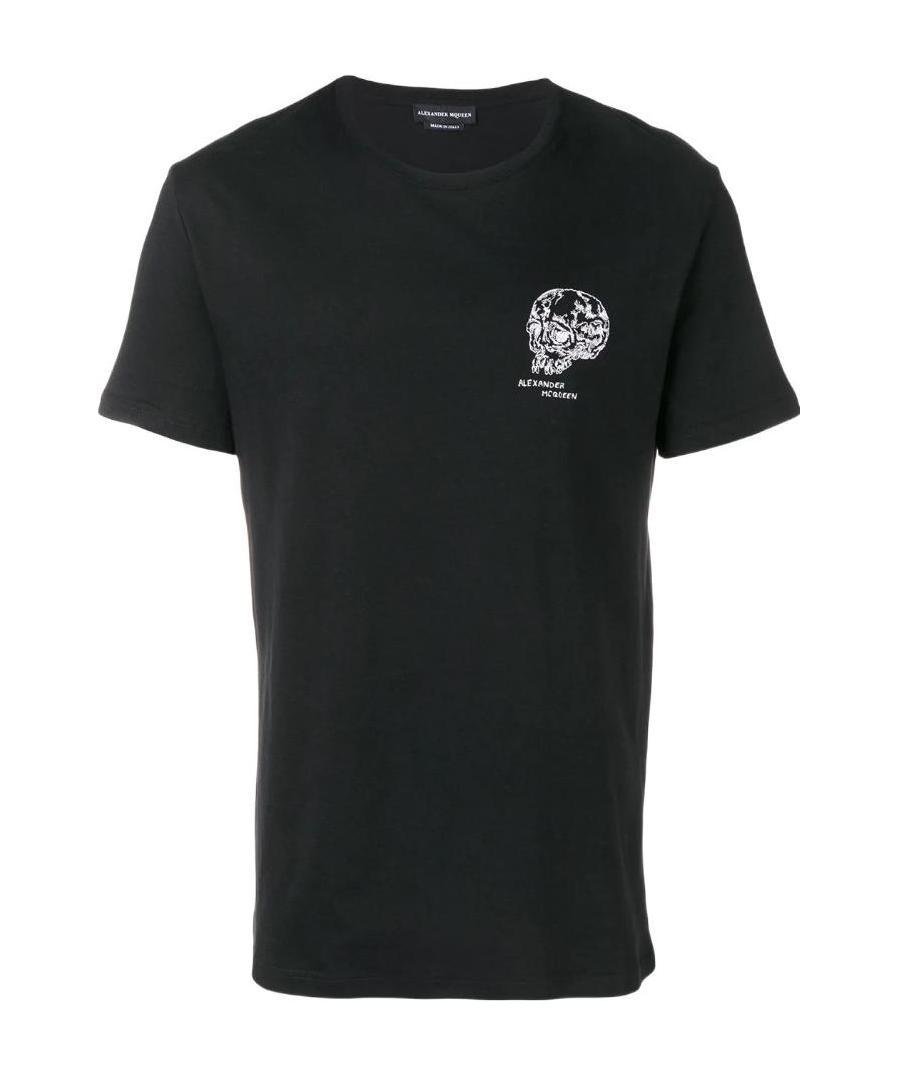 Alexander Mcqueen Logo Round-necked T-shirt In Black