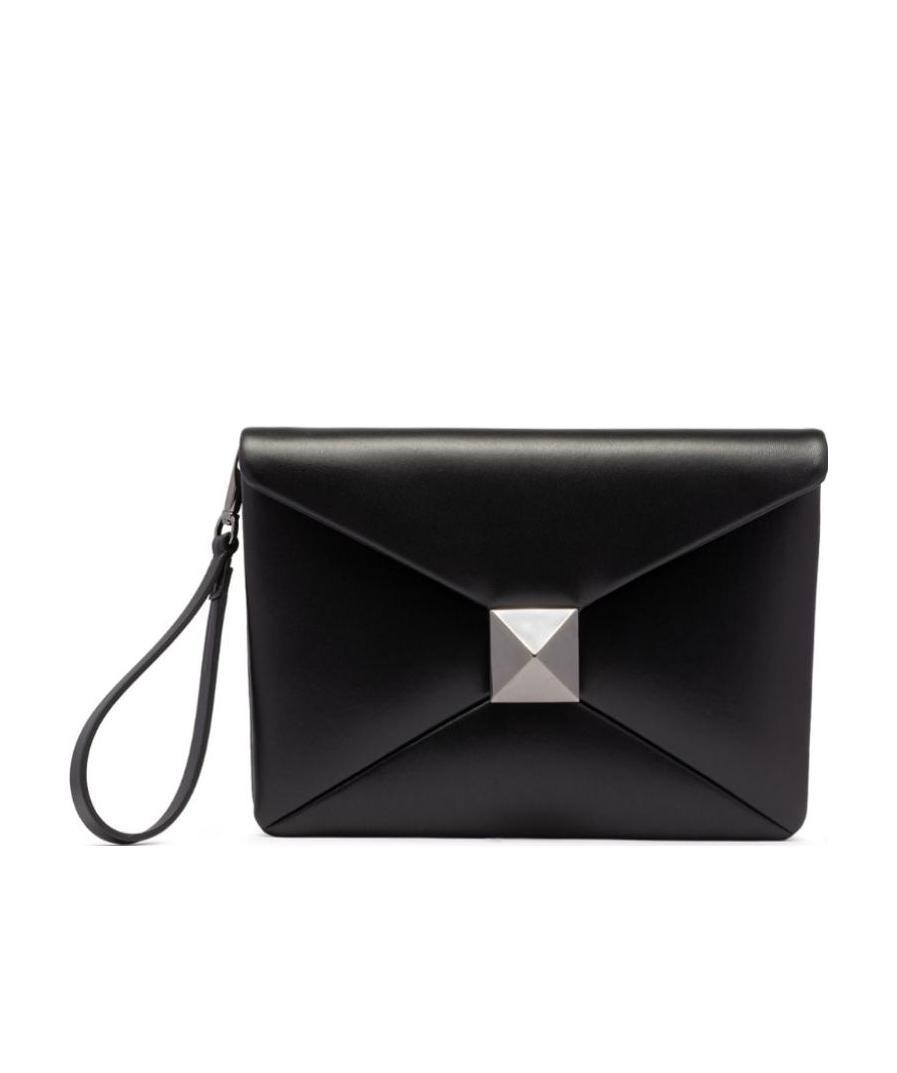Valentino Spike-stud Embellished Clutch Bag In Black