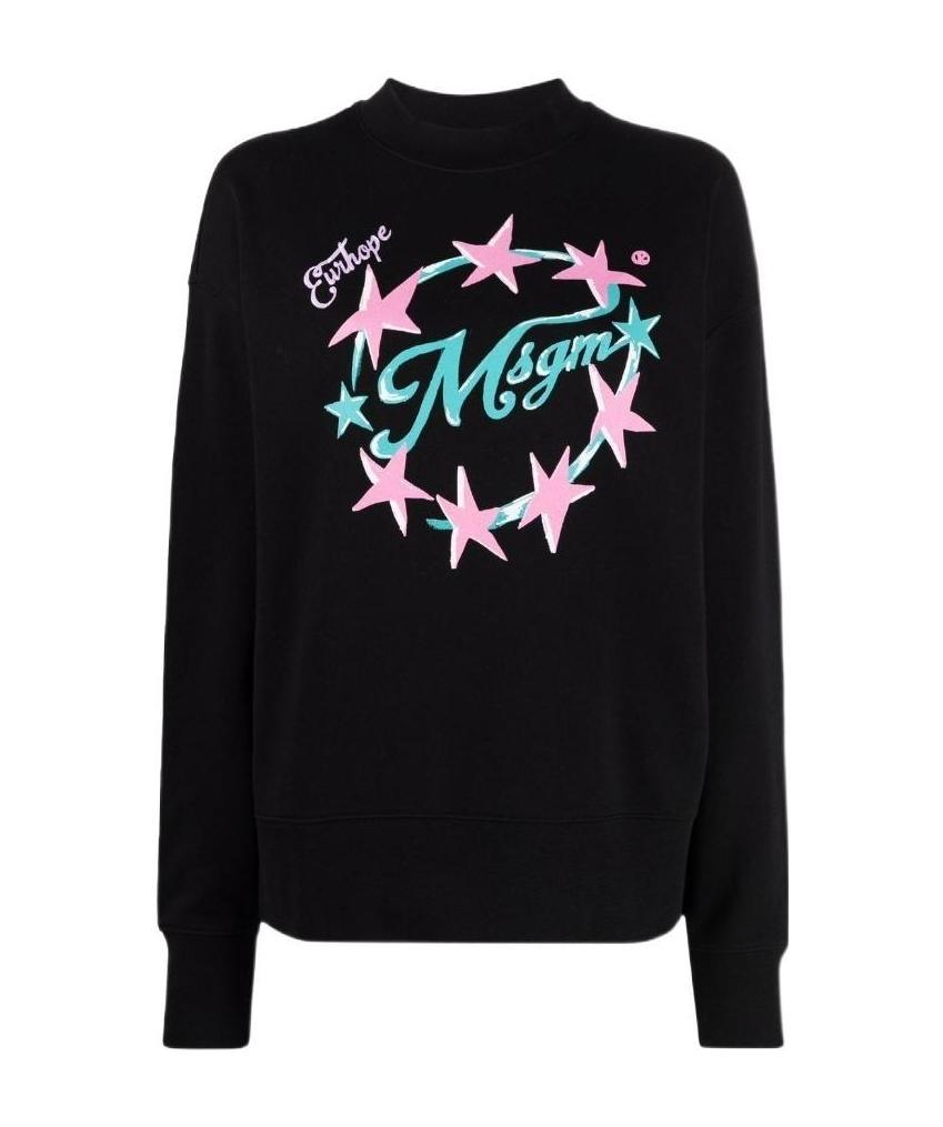 Msgm Logo-print Sweatshirt In Black