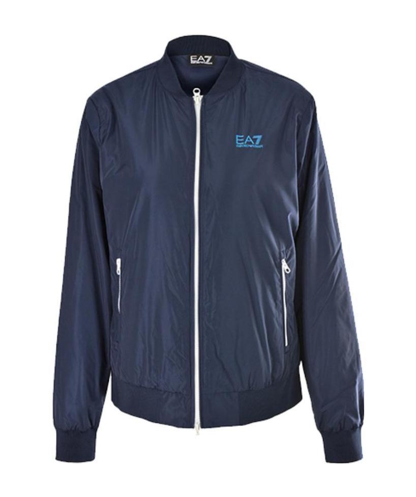 EA7 NAVY BLUE LOGO ZIPPER CASUAL JACKET