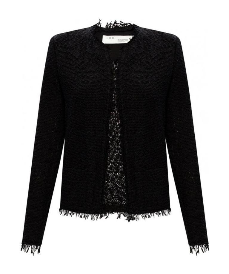 Iro Shavani Collarless Casual Jacket In Black