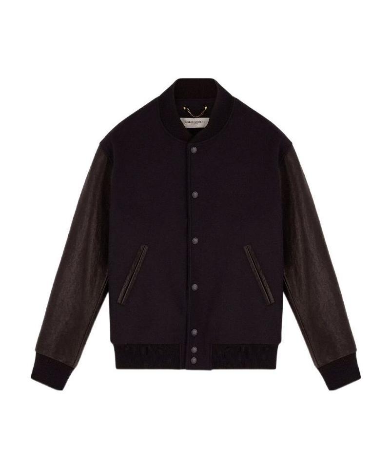 Golden Goose Panelled Varsity Jacket In Brown