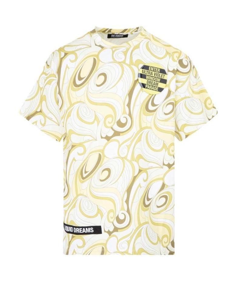 Shop Raf Simons Abstract-print T-shirt In White