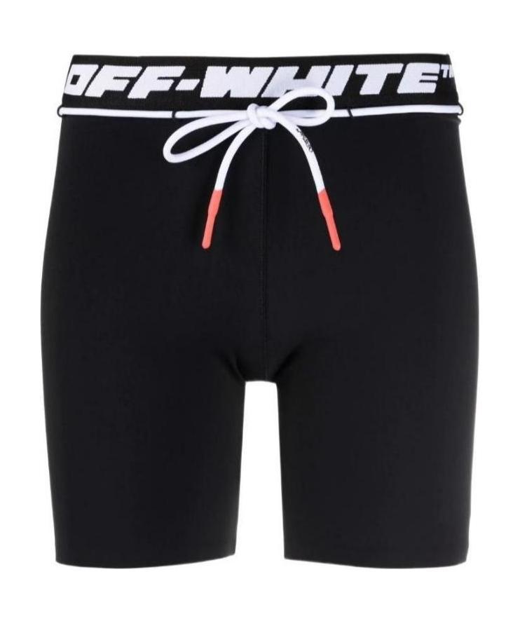 Off-white Logo-waistband Running Shorts In Black