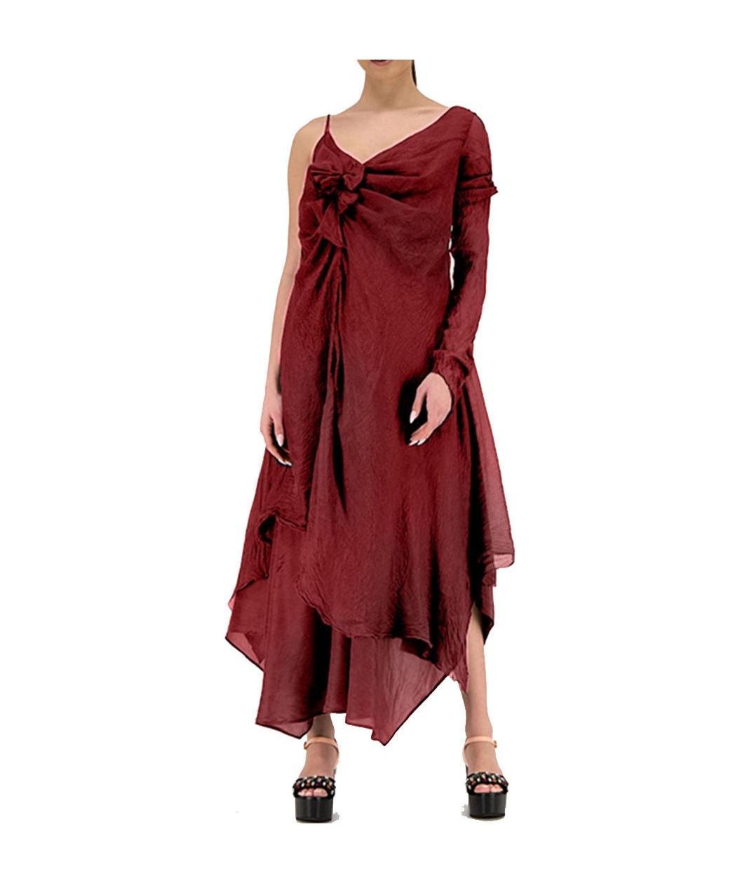 Marc Le Bihan Pleated Detail Dress In Red