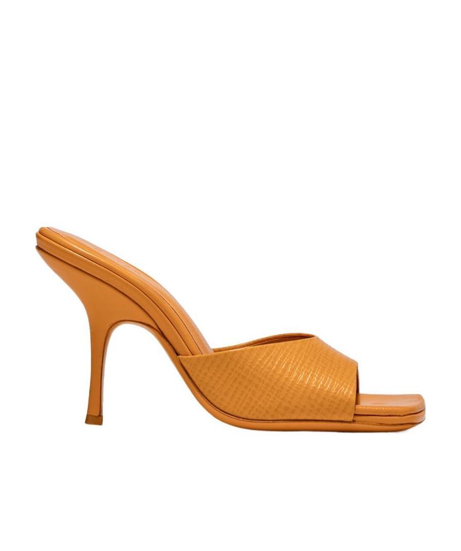By Far Mora Leather Mules In Orange