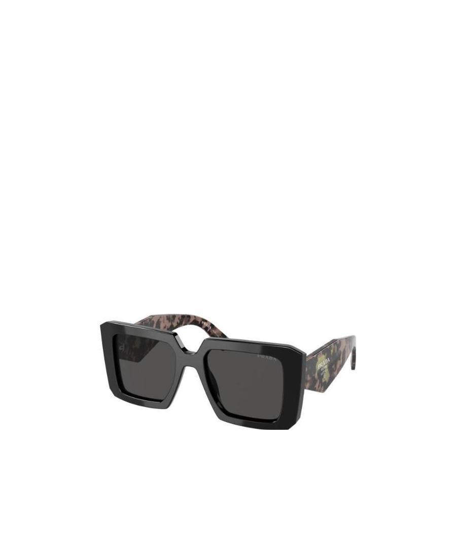 Shop Prada Symbole Oversized Square-frame Sunglasses In Black